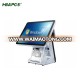 All in one touch screen pos system point of sale terminal double screen cash register supermarket retail restaurant pos HBA-Q17D