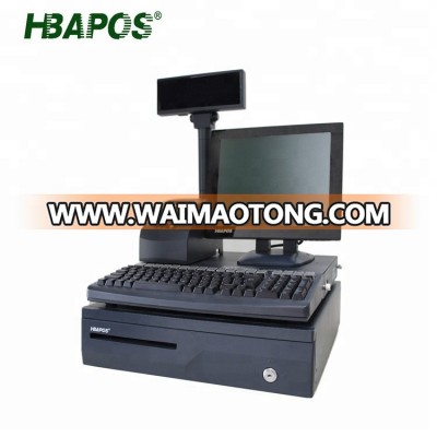 HBAPOS Factory Price All in one POS system cash register with customer display