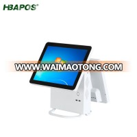 Good Quality 15 inch Android Dual Touch Screen Retail All In One Metal Payment POS System HBA-Q8D