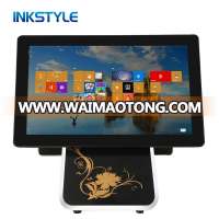 New Arrival All-in-one Pos System with 15.6'' LCD Touch Screen and 15.6" Guest Screen for Restaurant, Market ,Shop etc.